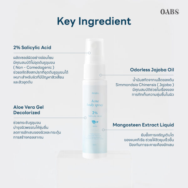 [1 FREE 3] OABS 2% Salicylic Acne Body Spray 50ml - Image 4